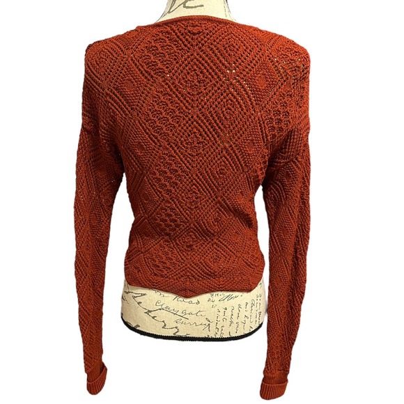 Ronny Kobo Avia Crochet Cropped Knit Top - Picture 5 of 6